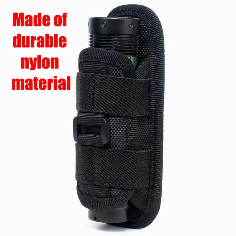 Bolsa para linterna, cinturón, bolsa para antorcha, accesorios de iluminación de caza duraderos, kits de supervivencia, funda para antorcha giratoria de 360 grados