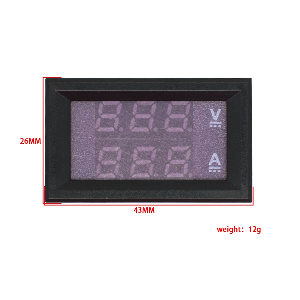 DC 0-100V 10A voltímetro Digital amperímetro pantalla Dual Detector de voltaje medidor de corriente Panel Amp voltímetro 0,28 "LED rojo azul