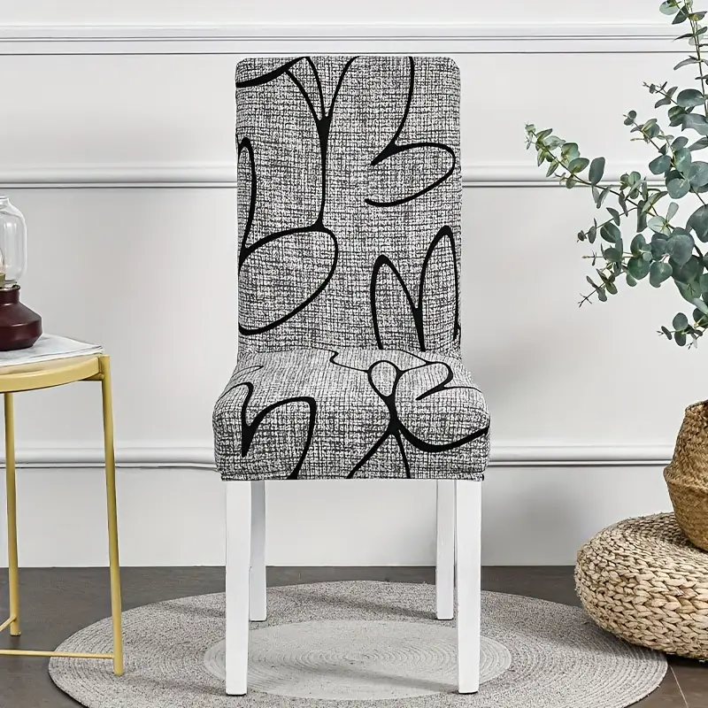 Elastic Dining Chair Cover, Impresso Slipcover Case, Stretch, Capas para Casamento, Hotel, Banquete, 1 Pc, 2 Pcs, 6Pcs
