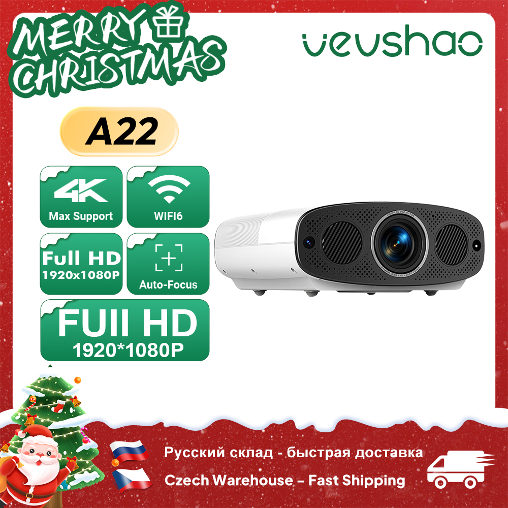 VEVSHAO A22 Full HD 1080P проектор 4K 1000ANSI Android WiFi автофокус 10 Вт * 2 проектор для домашнего кинотеатра для офисных встреч видео