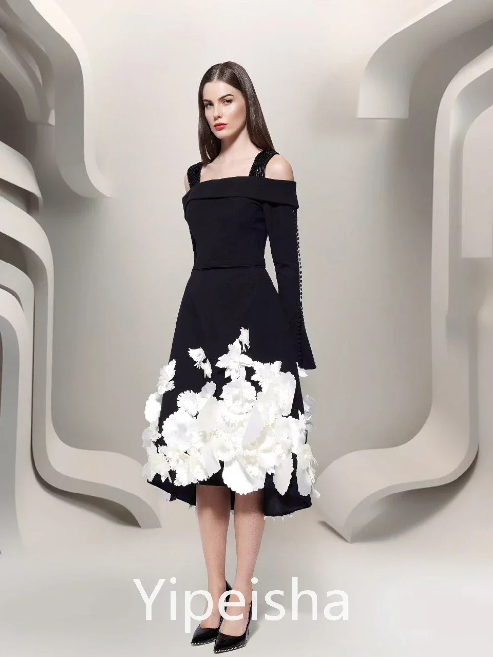 Customized Exquisite Elegant High Collar A-line Evening  Draped Bolero Stole Custom