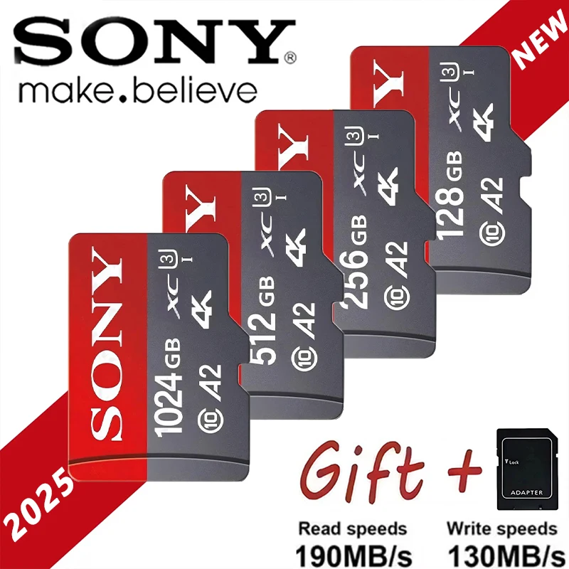 Tarjeta Micro SD SONY De 1TB De capacidad, 512GB, 256GB, tarjeta De Memoria SD De alta velocidad, 128GB, 64GB para Nintendo Switch, teléfono y PC