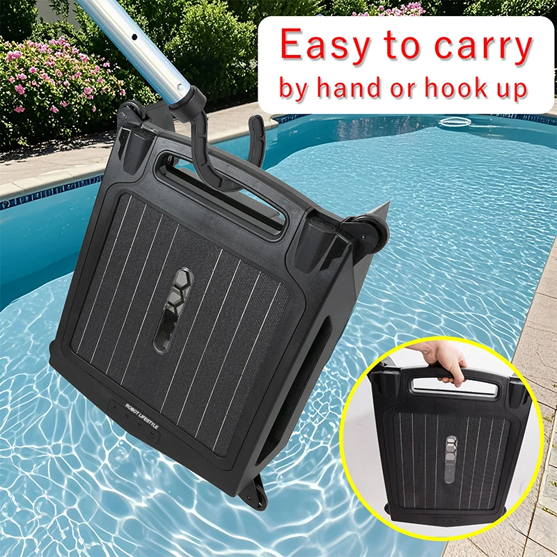 Solar Pool Skimmer Robot Cleaner Wireless With App S001A,Cleaning Surface Swimming Pools,5000mAh Li-ion Battery, Solar Panel 10W