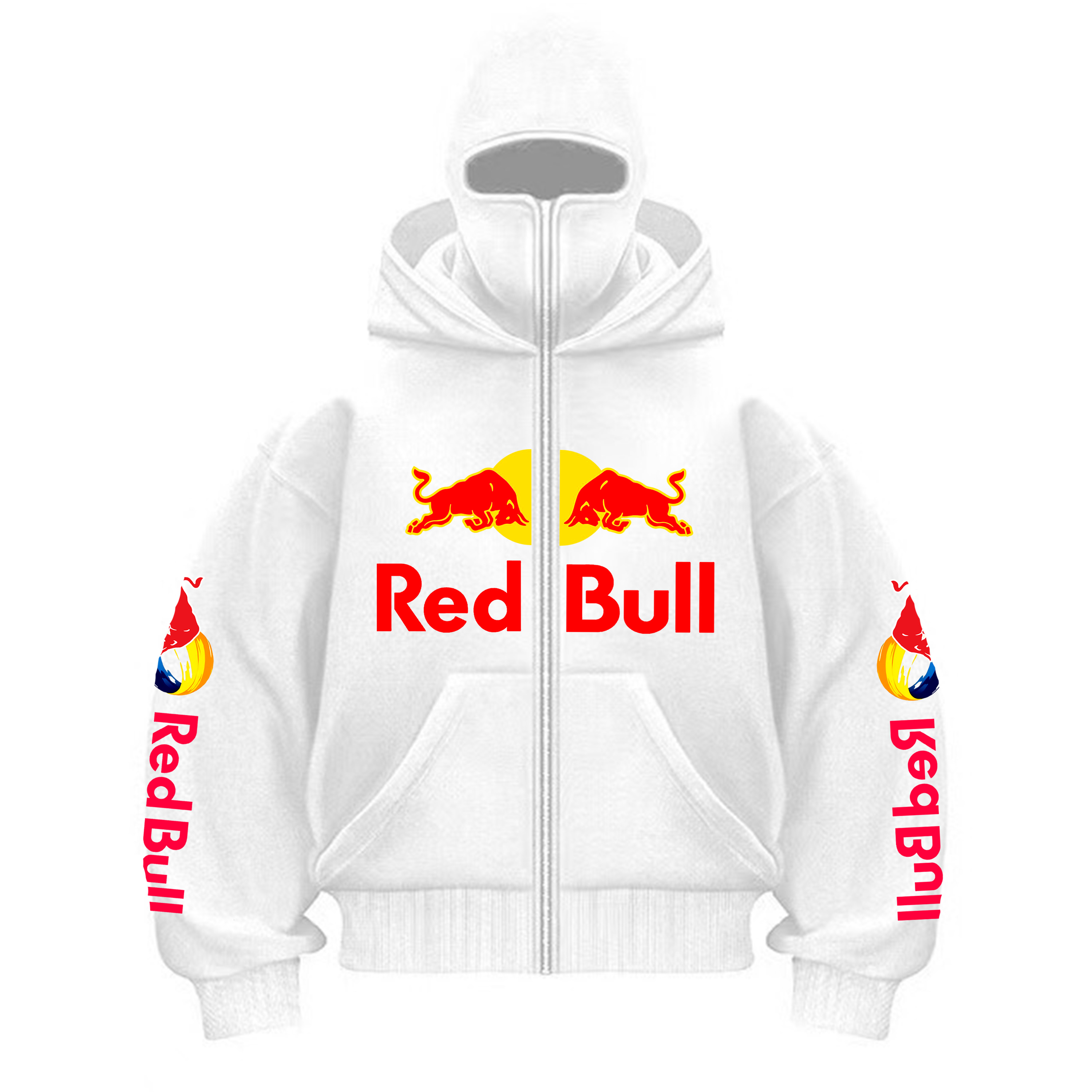 Nouveaux hommes automne/hiver Red Bull sport mode sweat à capuche avec fermeture éclair avec masque à capuche conception de fermeture éclair veste de sport activités de plein air