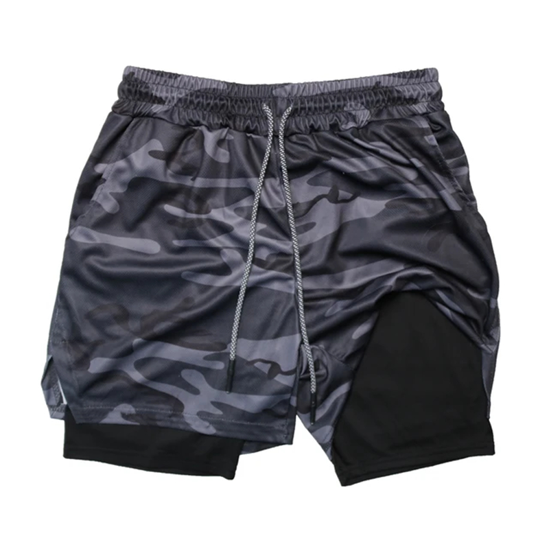Short multi-poches pour hommes, short de Fitness, décontracté, sport de plage, doublé, slim, Style quotidien, maille, Camouflage, short de course
