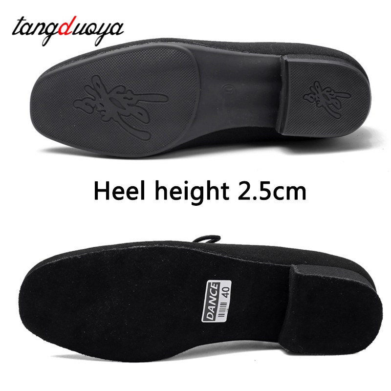 Zapatos de baile modernos para hombre, zapatos de salón latinos/tango/suela de goma/suela suave, tacones bajos, zapatos de baile profesionales negros