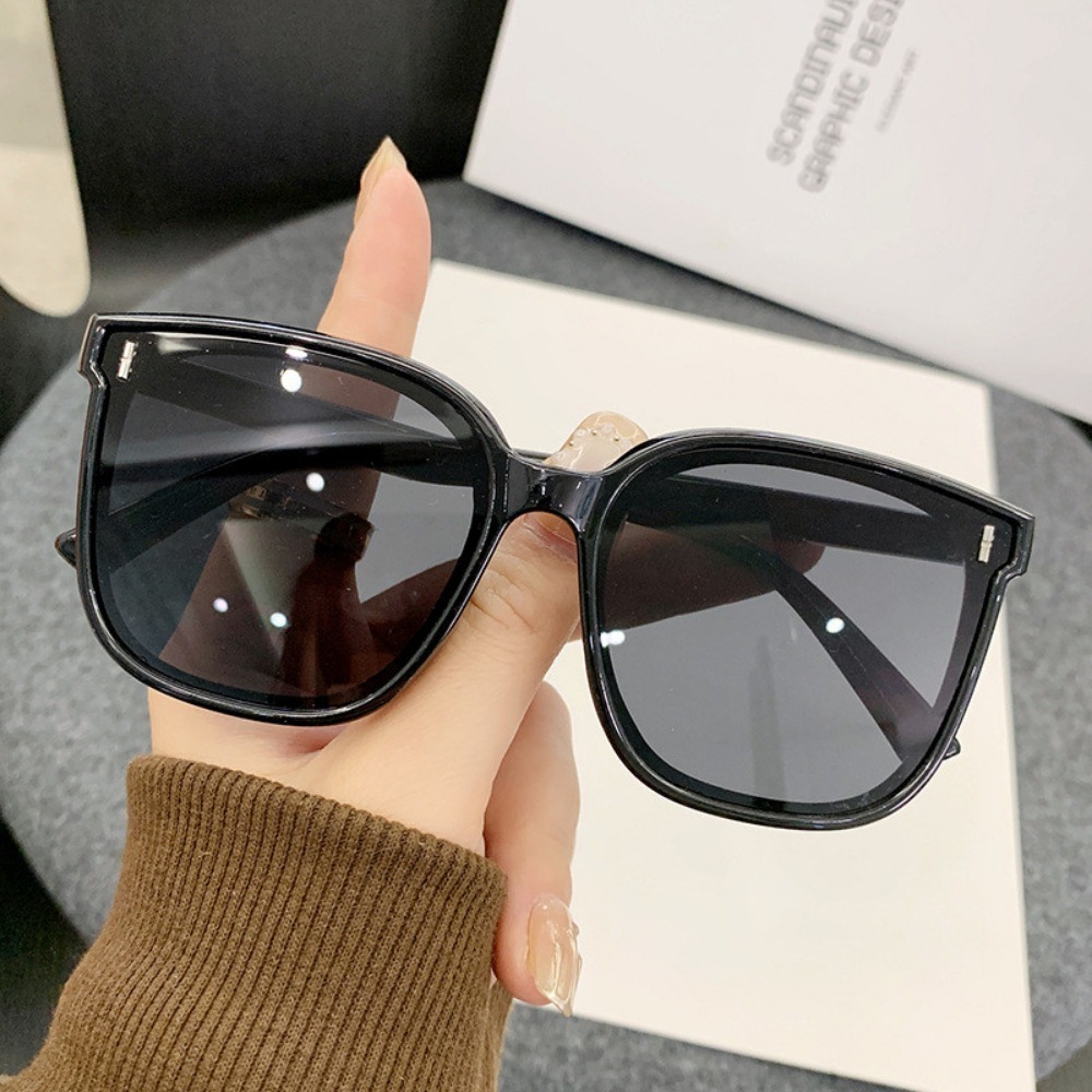 Estilo coreano moda grande quadro quadrado proteção uv óculos de sol para mulheres personalidade de vidro óculos de sol unisex