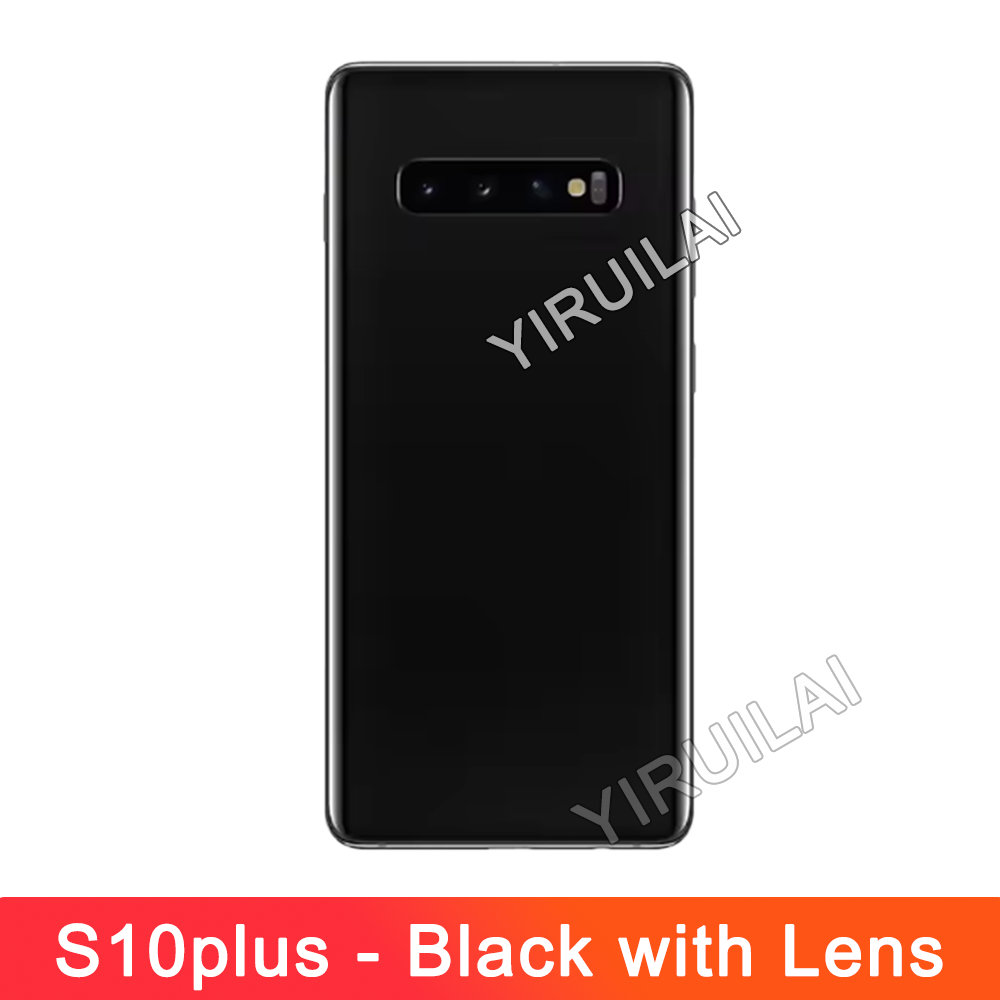 Neue Für Samsung Galaxy S10 Plus Batterie Zurück Abdeckung Glas Panel Hintere Tür Gehäuse Fall Kamera Objektiv Ersetzen