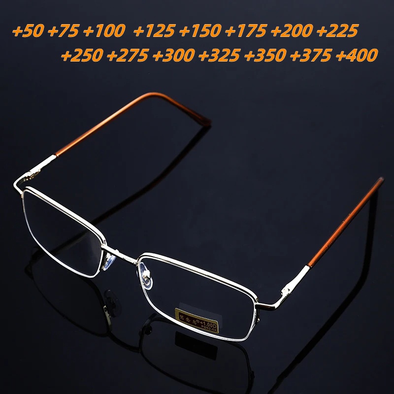 Occhiali da lettura in vetro da uomo Occhiali da presbite 0,5 0,75 1,0 1,25 1,5 2,0 2,25 2,5 2,75 3,0 3,25 3,5 3,75 4,0 4,5 5,0 unisex