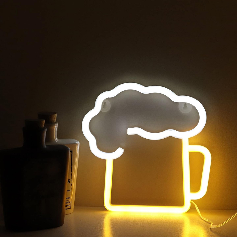 Neon-Bier-Schild, geeignet für batteriebetriebene und USB-betriebene Leuchtschilder, Geschenk für Ehemann, LED-Bier-Neon-Schild