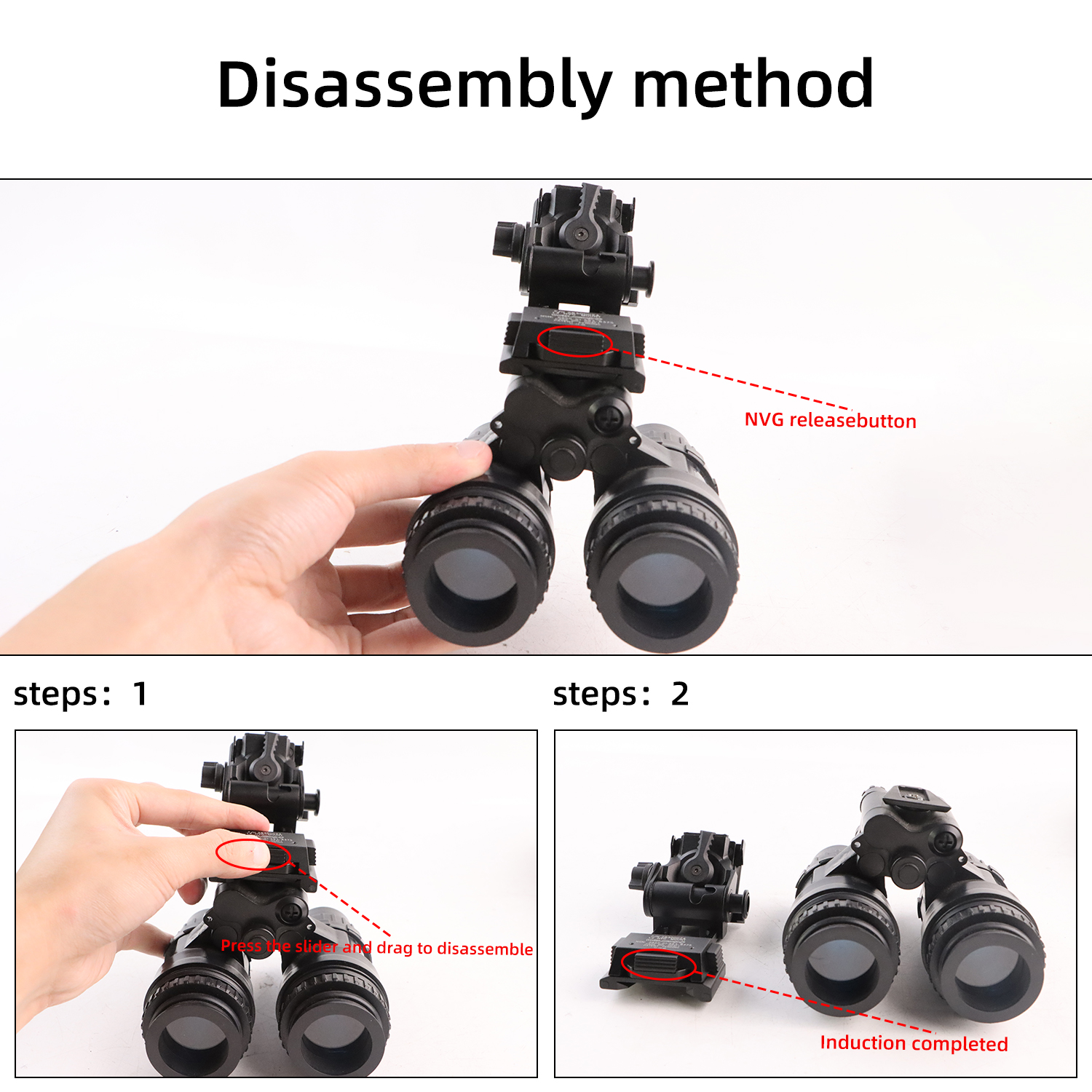 BOOIU Taktische Helm Nachtsicht Halterung für L4G24 PVS15/18 Metall Brille Halterung NVG Helm Halterung Helm Kampf Zubehör