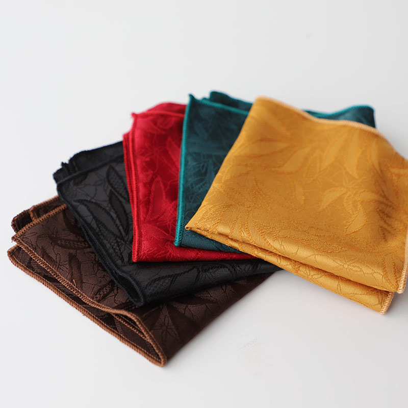 メンズヴィンテージフローラルパターンハンキータオル,無地,茶色の正方形のポケット,白いハンカチ,タキシードのスーツアクセサリー,ポリエステル23cm