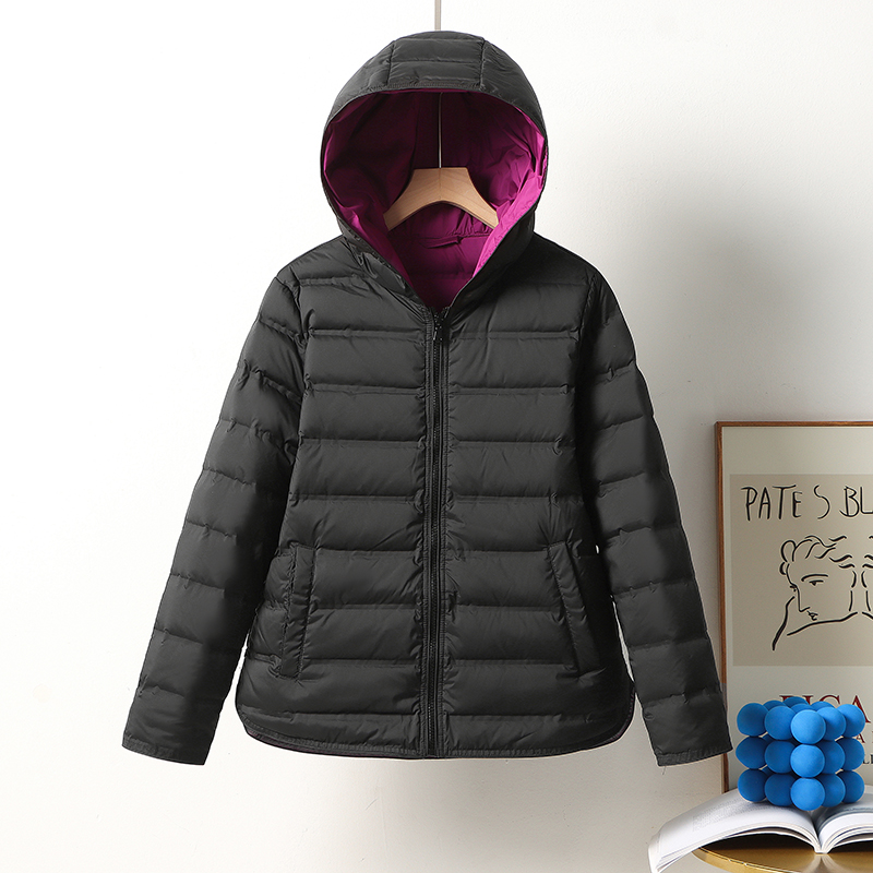 Chaqueta con capucha ultraligera para mujer, abrigo informal sin costuras para ancianos, rompevientos, prendas de vestir superiores para mamá, moda de invierno