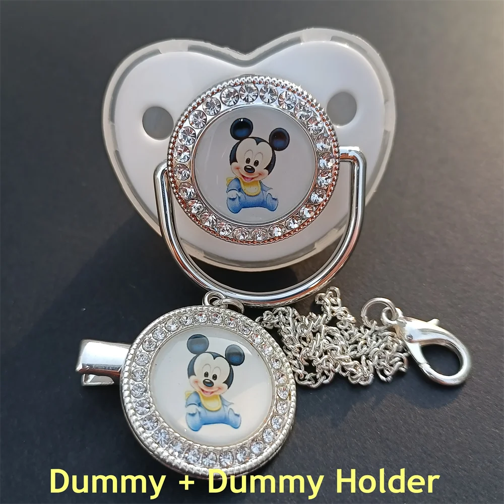 Bán Bling Núm Vú Và Kẹp Dây Chuyền Cho Bé Tặng BPA Silicone Cho Em Bé Cho Em Bé Mickey Chuột vua Sư Tử