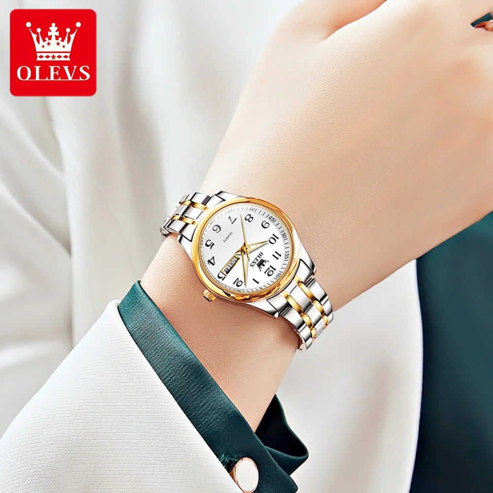 OLEVS 5567 reloj de mujer Original de marca de lujo de acero inoxidable resistente al agua reloj de cuarzo para mujer elegante fecha Zhou relojes de mujer