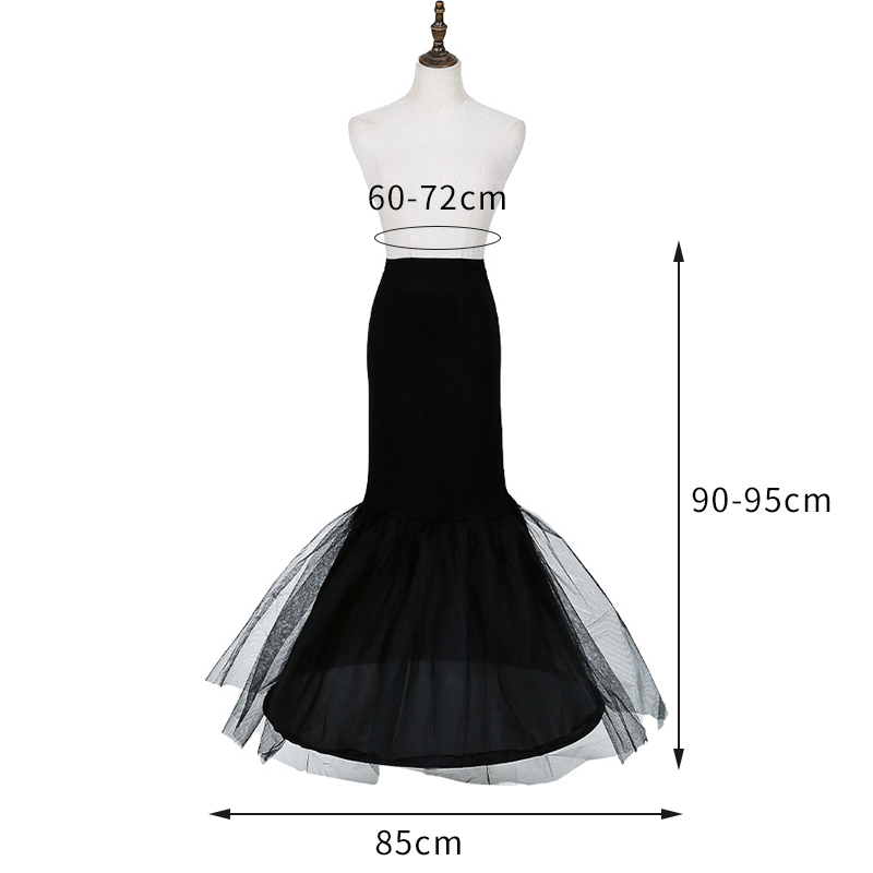 Jupon Long cerceau noir Crinoline robe de bal jupe sous-jupe accessoires de mariage