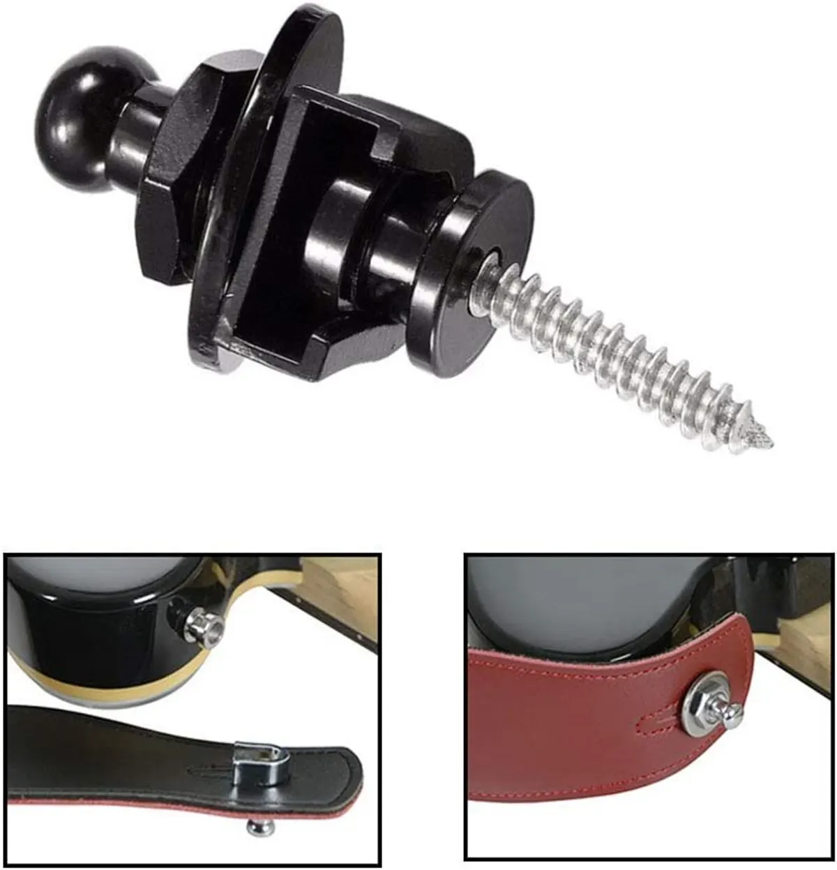 Guitar Strap Buttons Pins 1/2PCS 3 Color For Choose Premium Guitar Strap Locks Metal Security Strap Buttons Metal End Pins