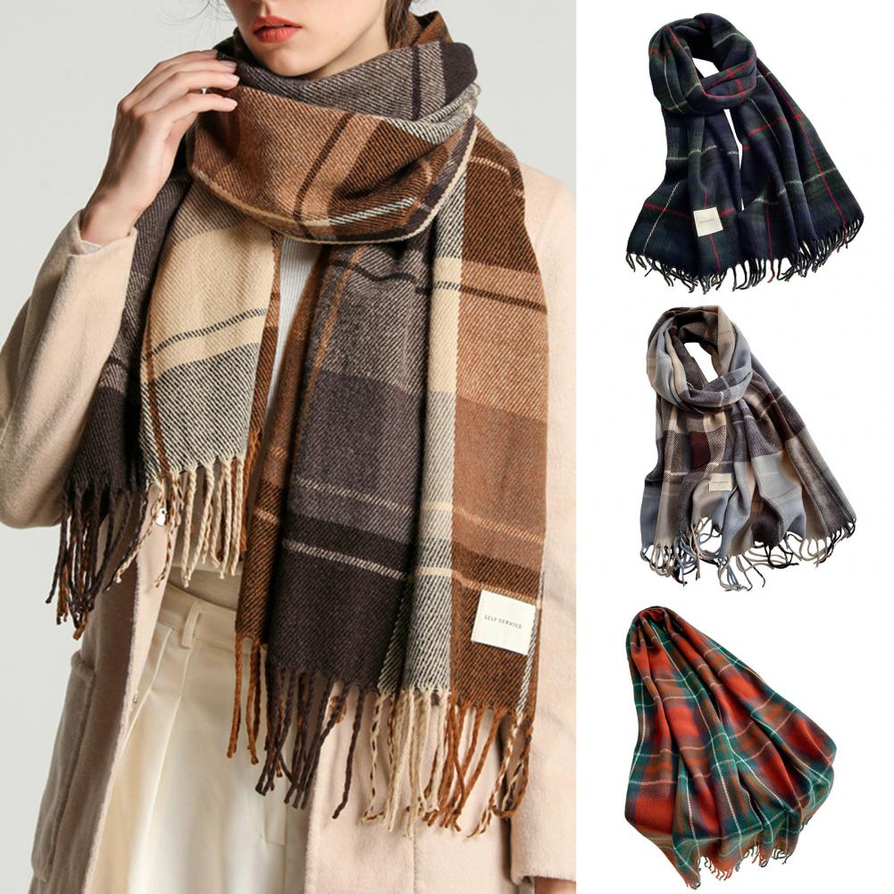Dicke Warme Winter Schal Design Druck Frauen Kaschmir Pashmina Schal Dame Wrap Quaste Schals Gestrickt Männer Foulard Decke