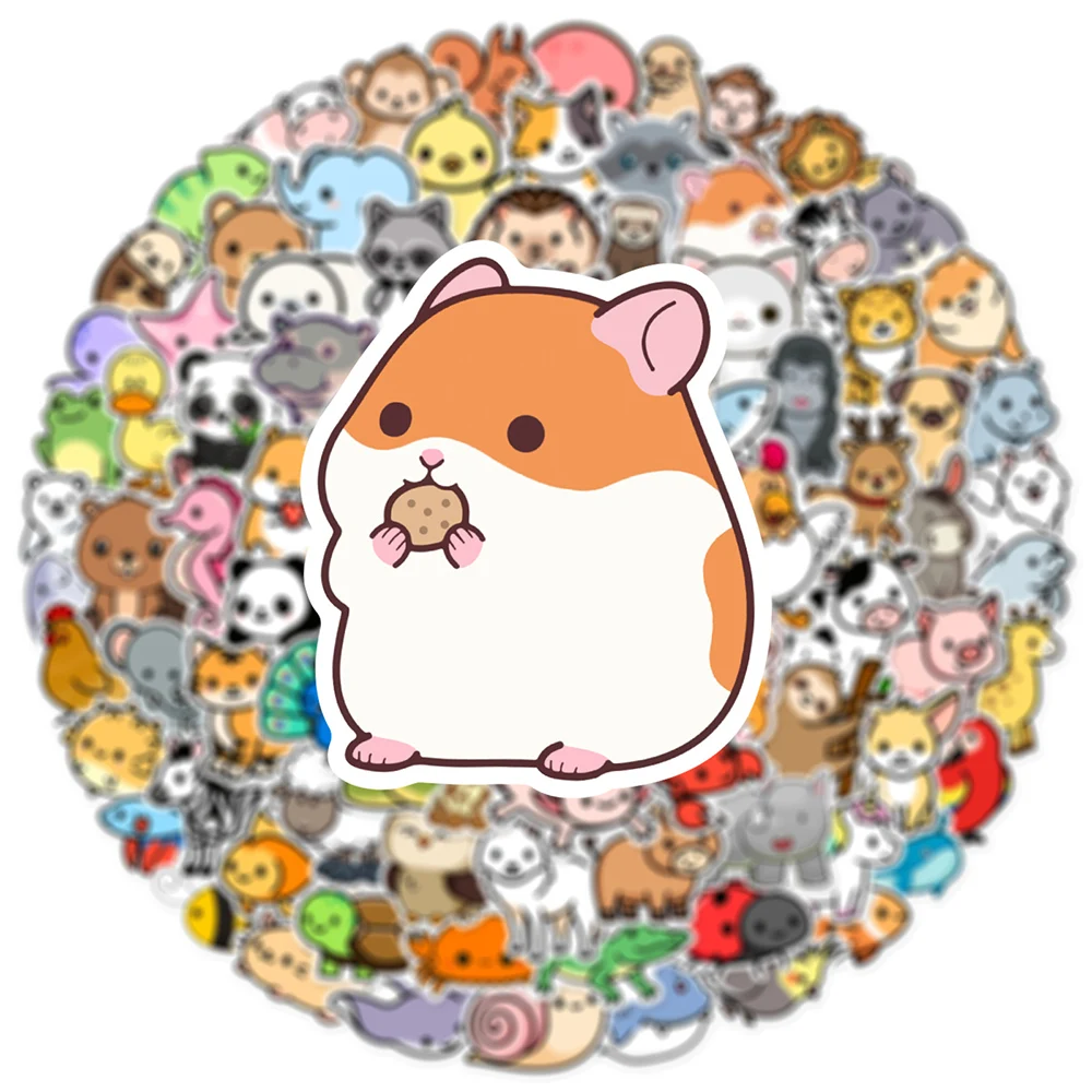 10/30/50/100 個かわいい漫画の動物落書きステッカー子供のための防水 DIY 電話ラップトップスーツケースかわいいステッカーおもちゃギフト