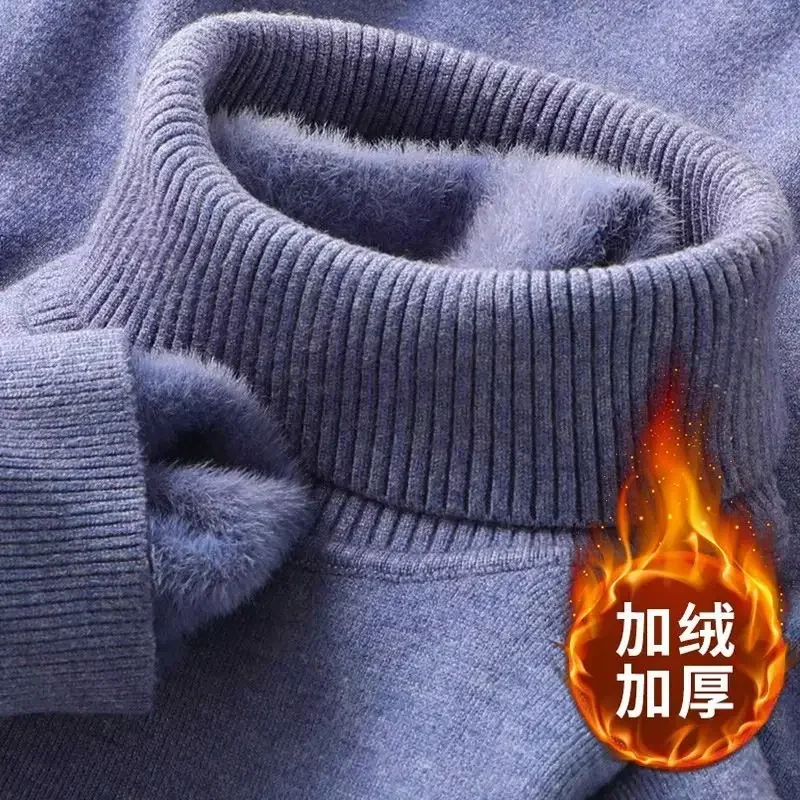 Herbst Winter herren Rollkragenpullover Gestrickte Samt Warme Langarm Pullover Im Freien Kalt-proof Casual Bluse Basis Pullover