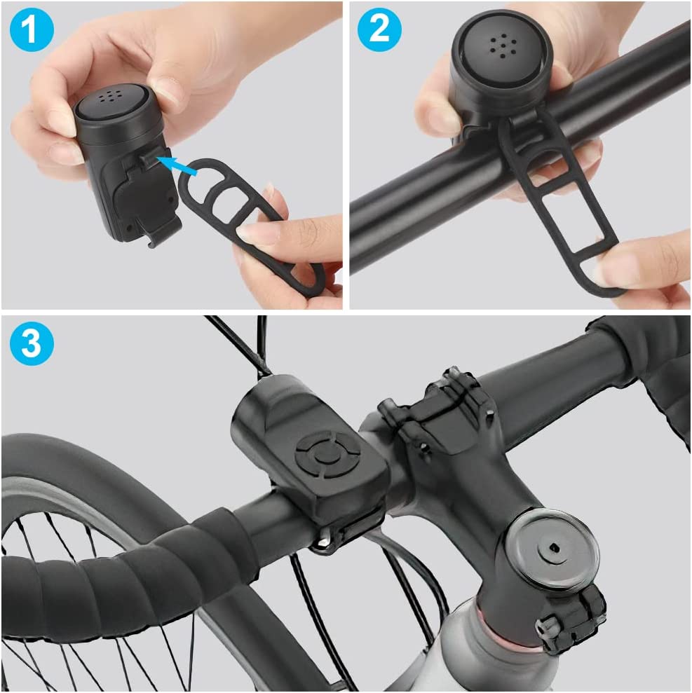 Sonnette électrique de vélo, klaxon de chargement USB, anneau de sécurité d'avertissement pour vtt, accessoires de cyclisme étanches