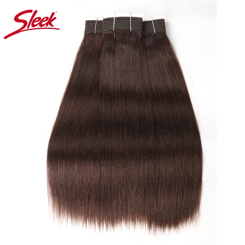 Elegante Tecer Sedoso Reto Duplo Desenhado Marrom 2 #   4 #   O cabelo humano reto brasileiro empacota a natureza Remy preto escuro 1B #   Cabelo Humano