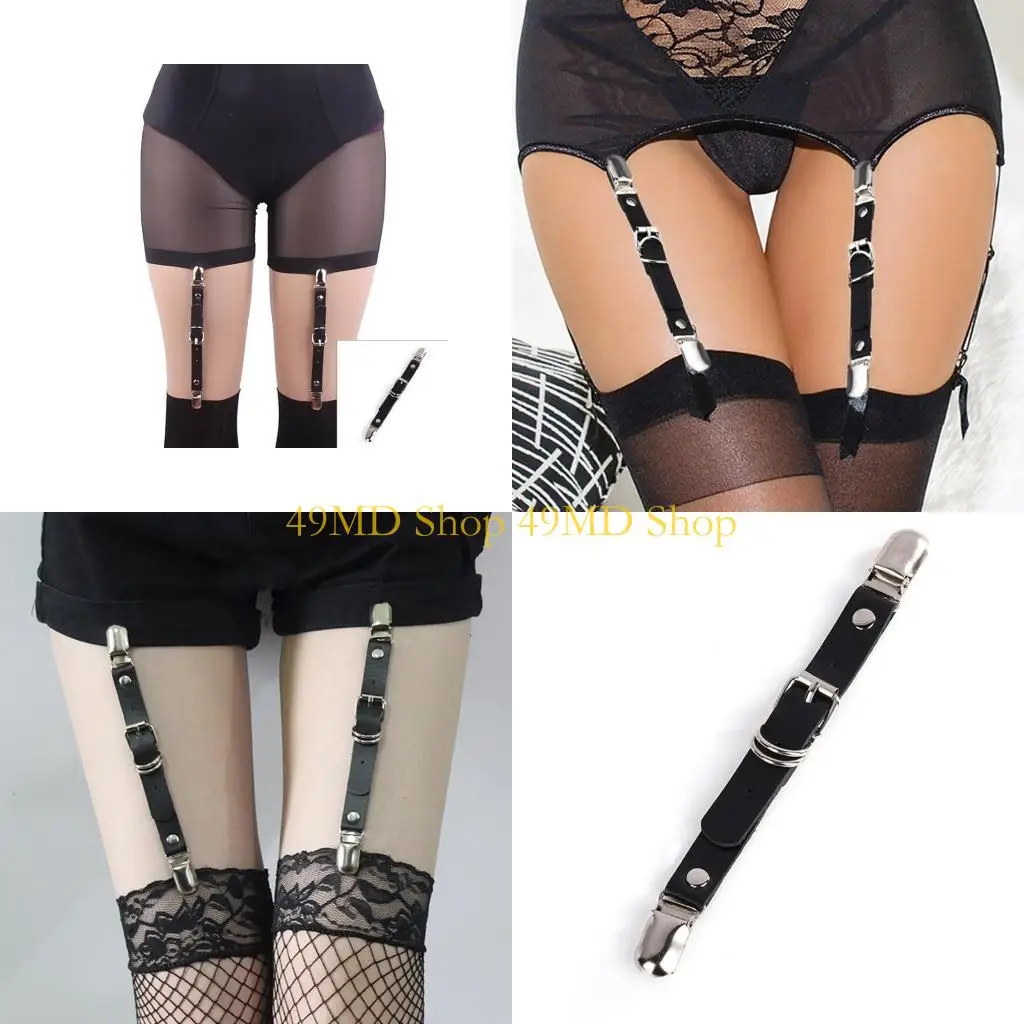 49md phụ nữ garter đầu clip đồ lót bằng da giả da