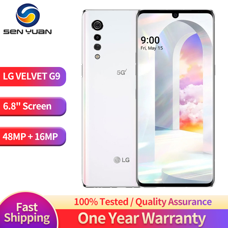 LG VELVET G9 G900TM G900N 5G Teléfono móvil 6,8" NFC 6GB + 128GB 48 MP + 16MP Octa Core Android SmartPhone 4G LTE 1/2 Sim Teléfono móvil