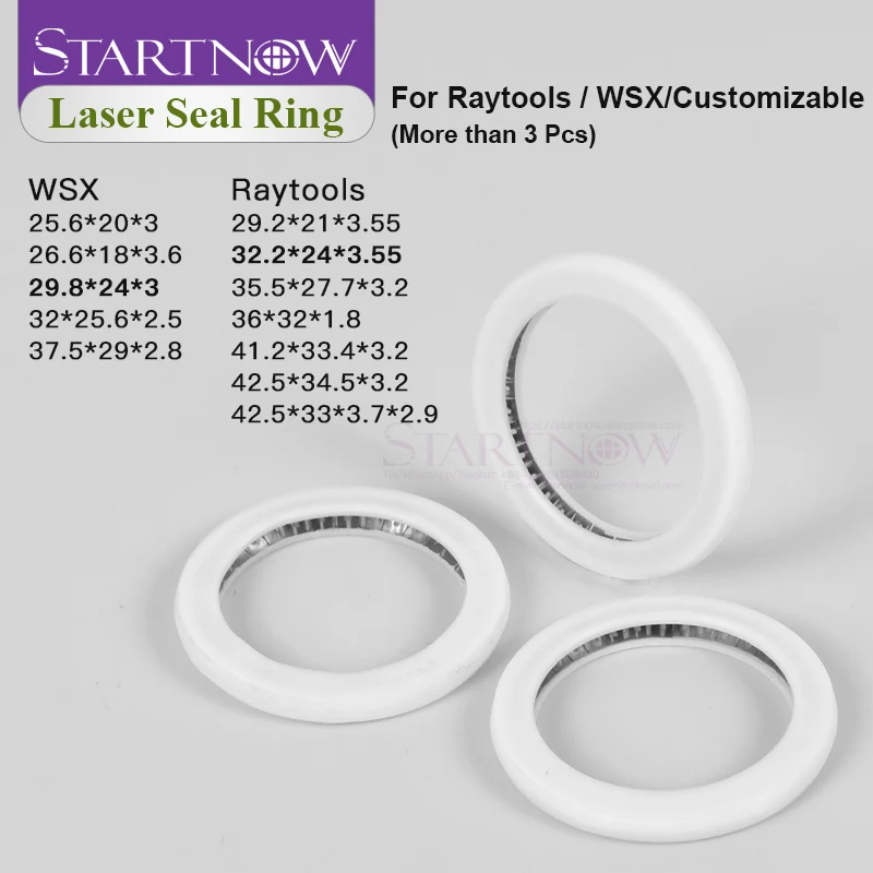 Startnow Laser Niêm Phong Ring Cho WSX Raytools Sợi Đầu Cắt Laser Ống Kính Bảo Vệ O-Ring Máy Giặt Các Bộ Phận
