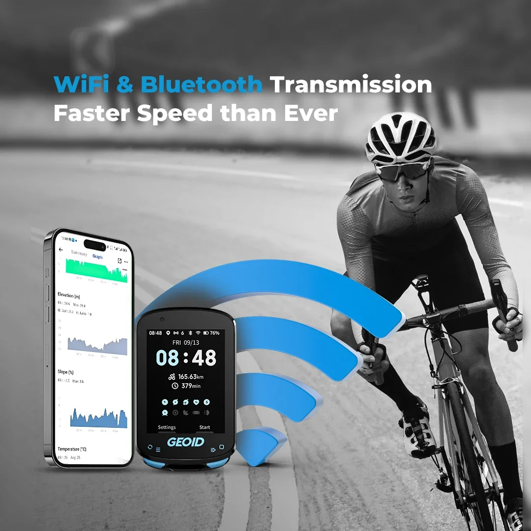 GEOID CC600 velocímetro inalámbrico para ordenador de bicicleta inteligente con WIFI automático ant odómetro IPX7 sistema de navegación para bicicleta