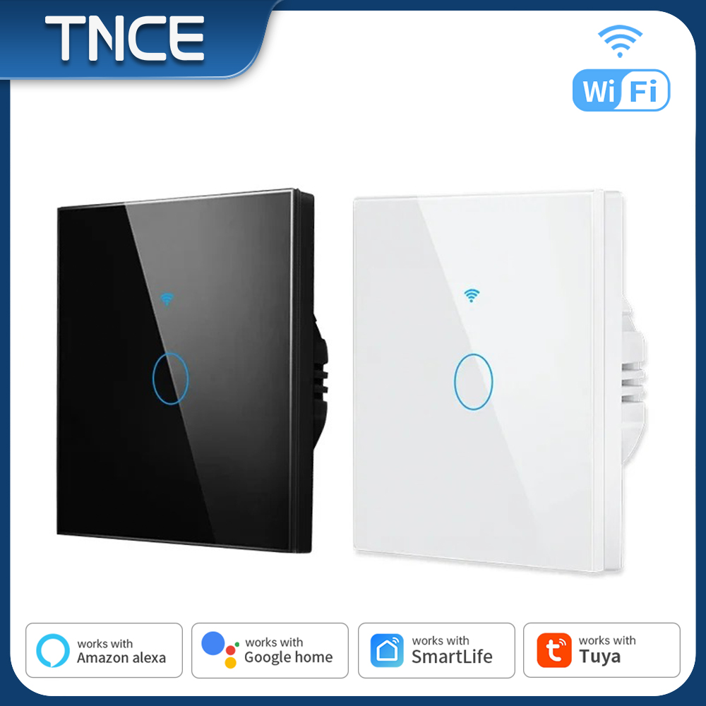 TNCE Tuya WIFI Smart RF433 Muur Glaspaneel Schakelaar EU 1/2/3/4 Gang Smart leven App Spraakbesturing Werk Met Alexa Google Thuis