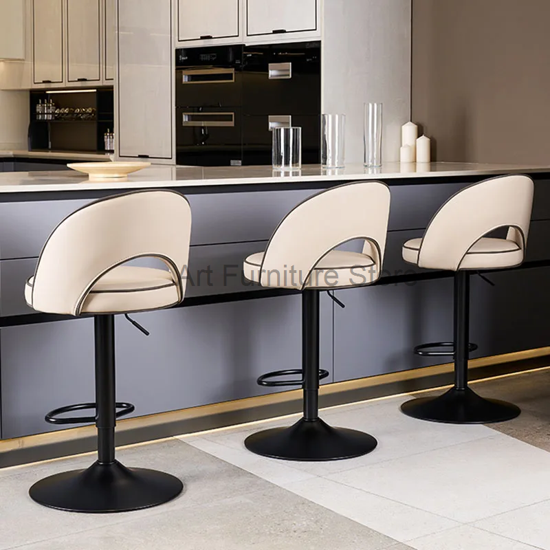 Nordic moderno cadeiras de bar sala de jantar bege bonito luxo banqueta de barra altura ajustável conforto taburetes de bar móveis para casa