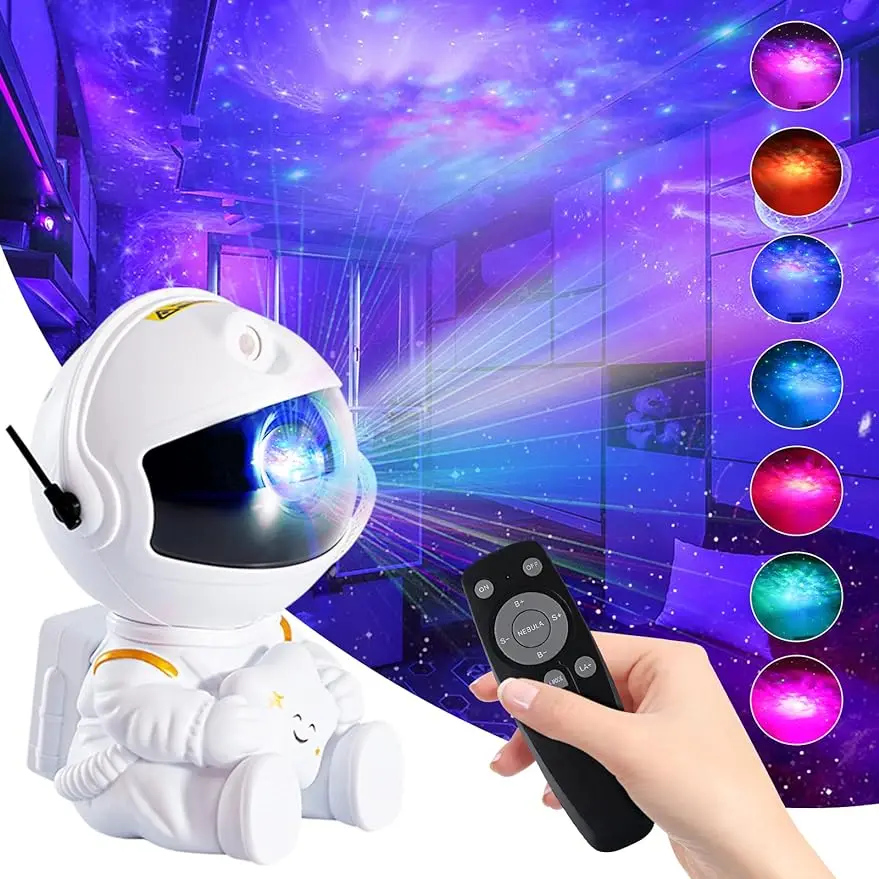Proyector de luz de astronauta con nebulosa, proyector de galaxia, luz nocturna, proyector de estrellas para decoración del hogar, dormitorio, regalo para niños