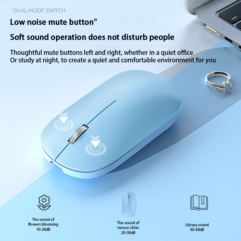 Xiaomi Mijia Bluetooth Wireless Mute Mouse Dual Mode Dpi Adjustable 2.4g Type-C Rechargeable Silent Ergonomic Office Mouse
