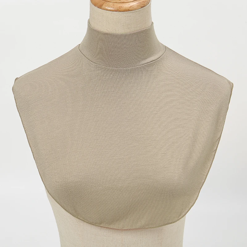 Invierno Modal alto Nack Collar falso mujeres Color sólido moda cálido cuello desmontable Jersey elástico cuello alto