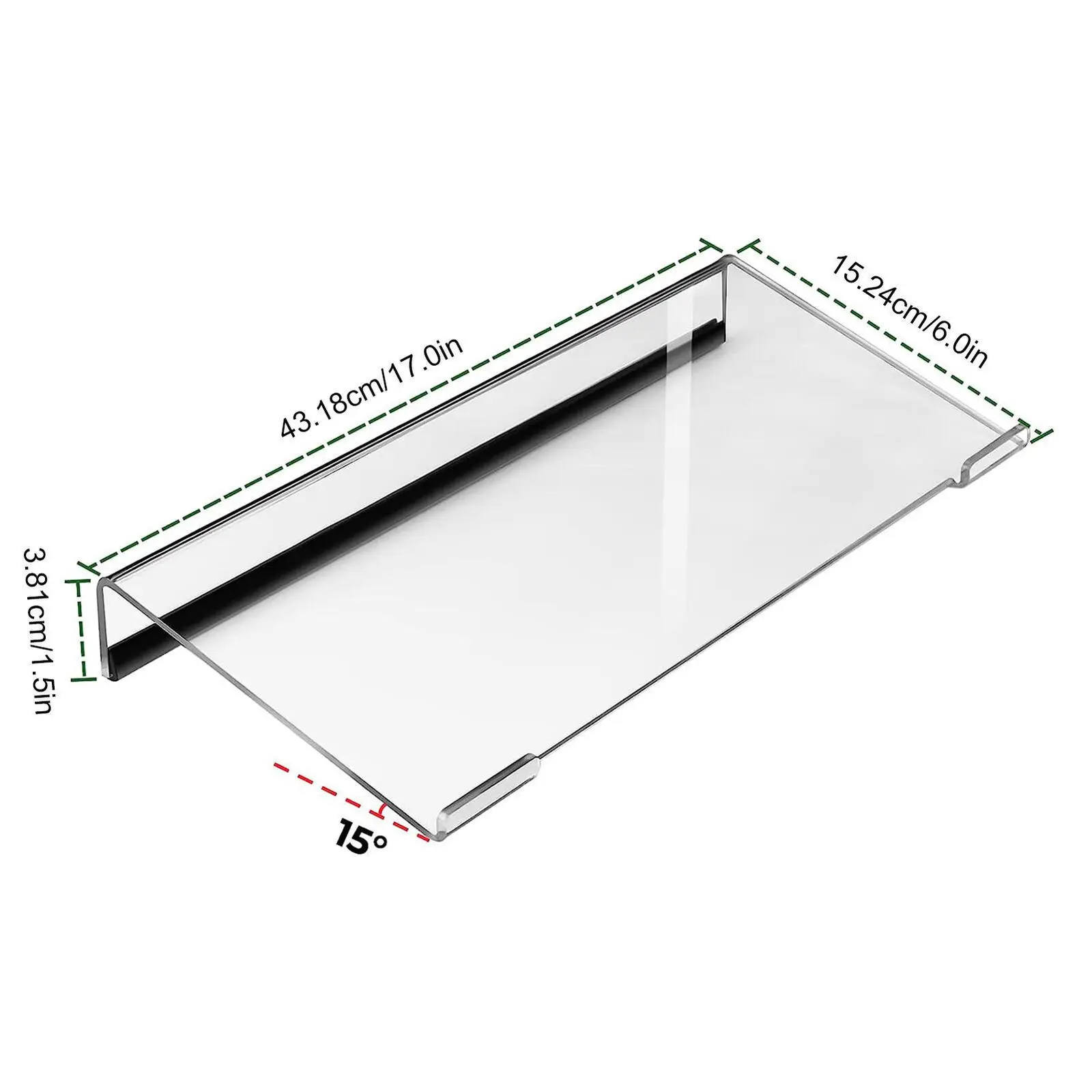 1 pz supporto per tastiera per computer supporto per tastiera inclinato in acrilico trasparente supporto per tastiera da scrivania antiscivolo per scrivania da ufficio a casa