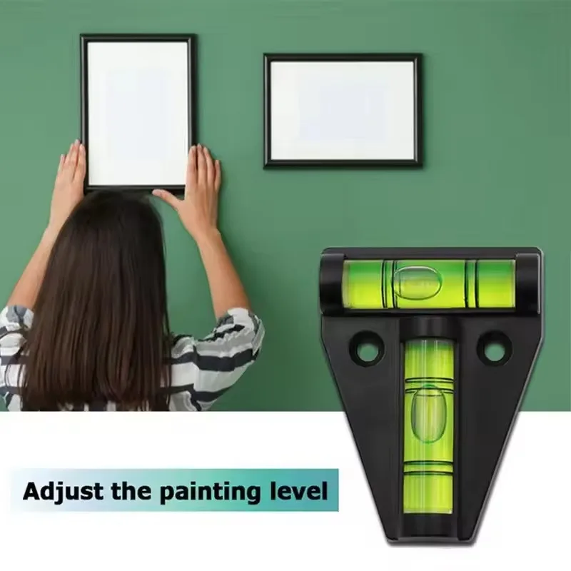 T-tipo espírito nível de plástico medição vertical e horizontal ajustador escopo triângulo nível kit de medição para caravana campista