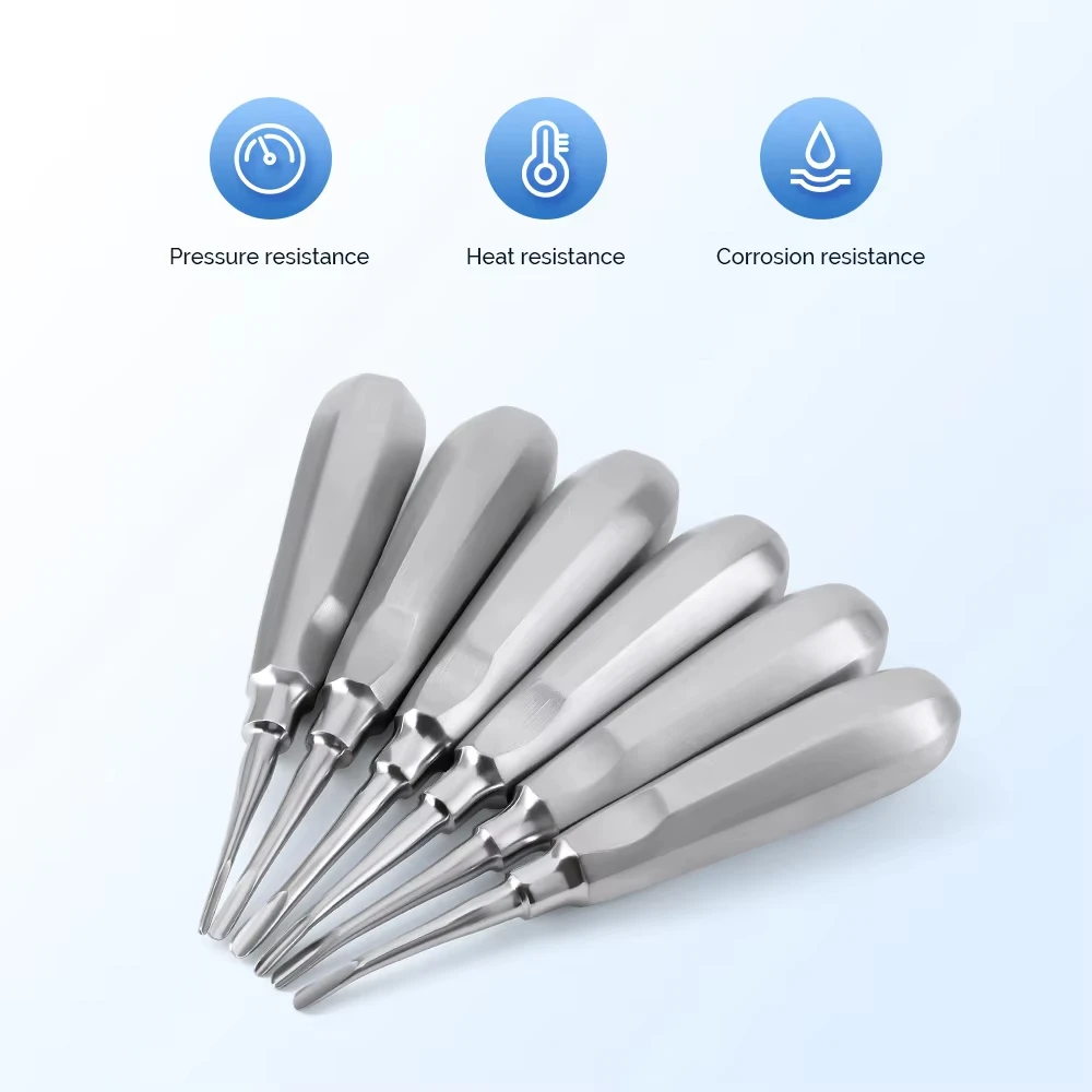1PC Dental Extraction Elevator Stainless Steel Tooth Dentist Tool Stright Curved Root Elevator Minimally Invasive Dentistry Tool