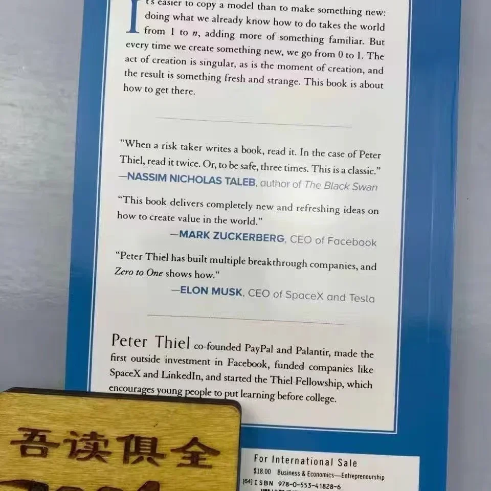 Zero To One, de Peter Thiel, con Blake Masters Notes sur Startups, comment construire le futur, encourage les livres