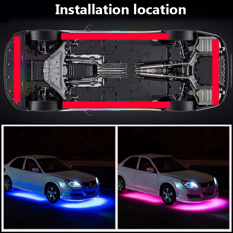 Charssis-tira de luces LED flexibles para coche, Control remoto/aplicación, luces de neón RGB, ambiente, Lámpara decorativa automática