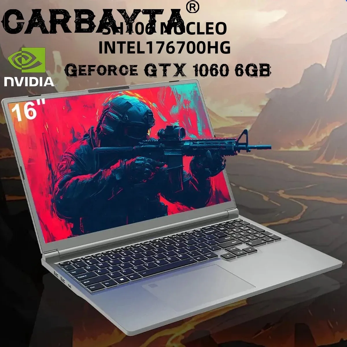 2025 16 "ordenador portátil para juegos intel Core i7-6700HQ GTX 1060 6GB Notebook PC IPS 1920*1200 16GB DDR4 1TB SSD Windows 11 Pro Laptop Gamer