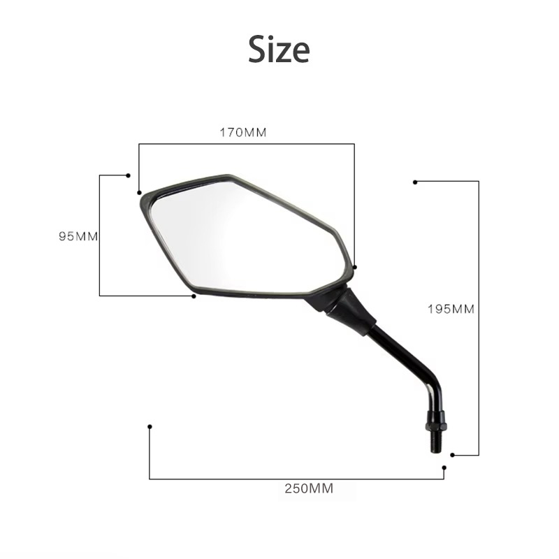 2 unids/par espejo retrovisor para motocicleta Scooter E-Bike espejos retrovisores parte trasera espejo convexo 8mm 10mm fibra de carbono universal
