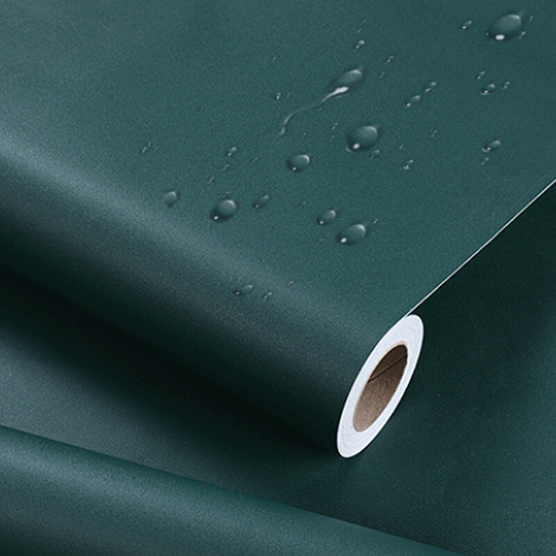 Pvc impermeável vinil papel de contato de parede verde escuro auto-adesivo papel de parede quarto armário de cozinha móveis adesivos decoração de casa