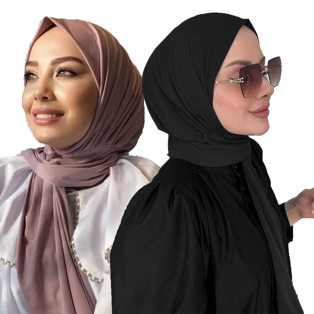 Pronto para usar prendedor instantâneo hijab para mulheres muçulmanas cobertura completa cabeça envolve cachecol islam turbante bonés turbante mujer