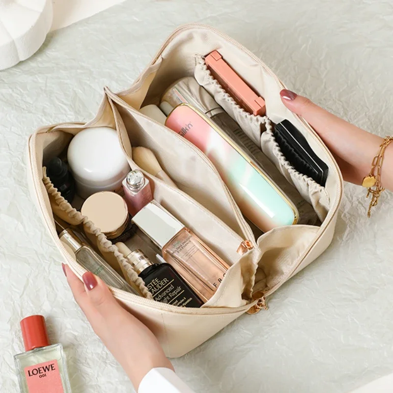 Kosmetiktasche mit großer Kapazität, Kosmetik-Aufbewahrungstasche, PU-Leder, tragbar, Reise-Kulturbeutel, Damen-Kosmetiktasche, Toilettenartikel-Organizer