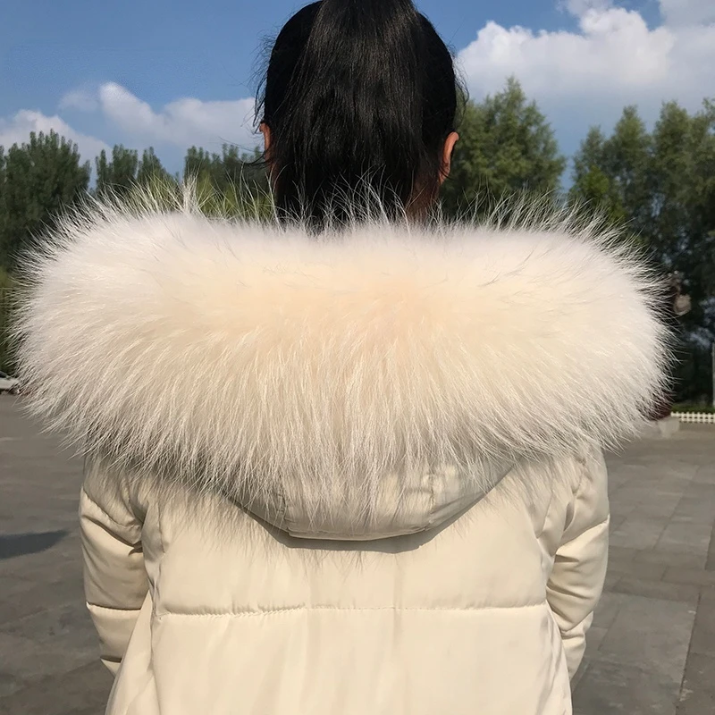 100% Thật Cổ Lông Thú Sang Trọng Ấm Tự Nhiên Gấu Trúc Khoác Nỉ Nữ Chính Hãng Cổ Lông Thú Khăn Lớn Lông Khăn Choàng Áo Khoác Nam áo Khoác