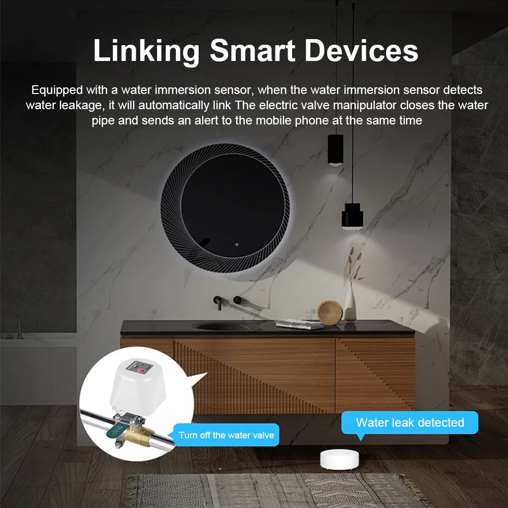 Tuya WiFi Waterklep Gasafsluiting Kogelkraan Timer Tuin Slimme Kraan Controller Ondersteuning Alexa Google Assistent SmartLife