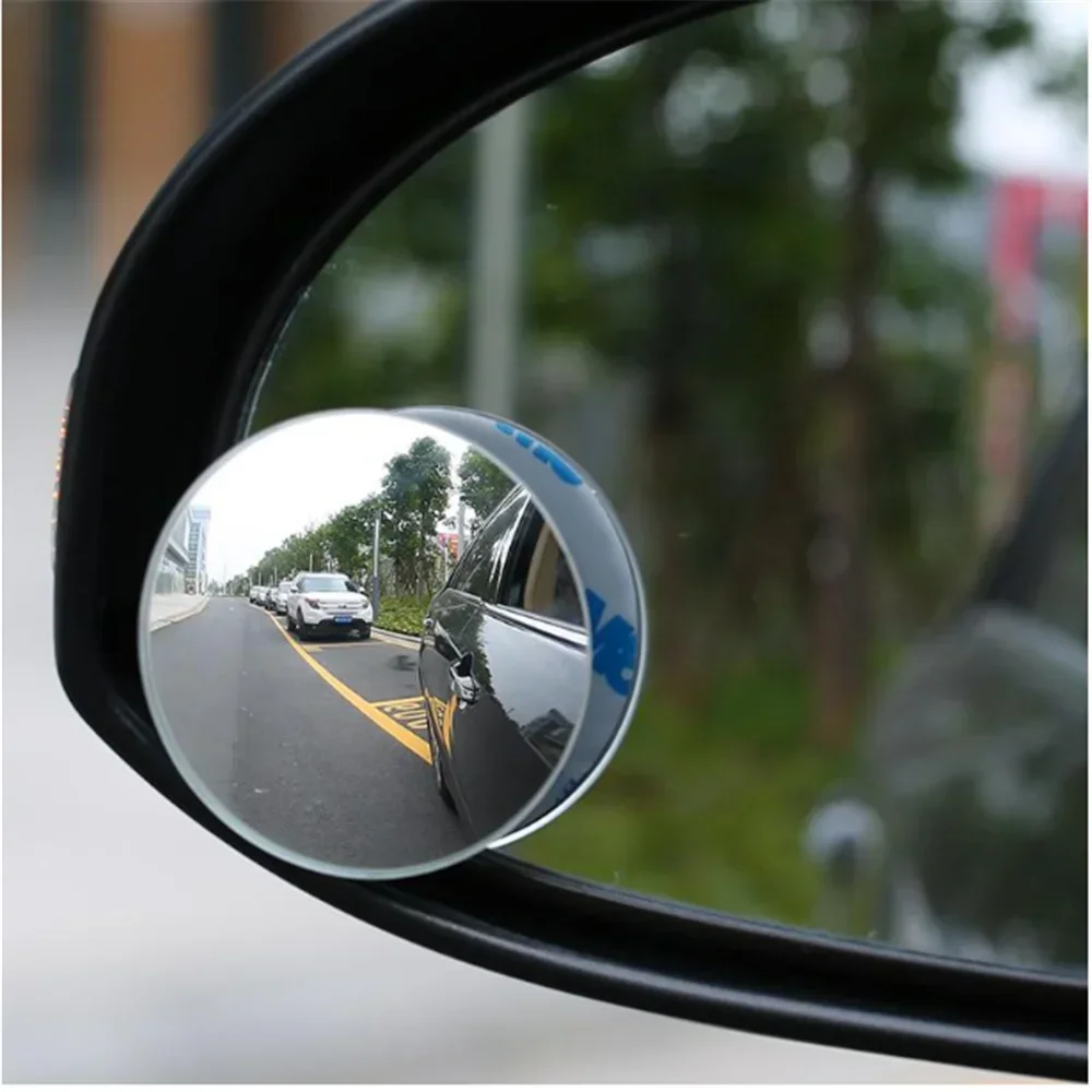 Espejos sin montura, espejo de punto ciego HD de 360 grados, espejo retrovisor convexo ajustable para coche, estacionamiento de vehículos gran angular inverso