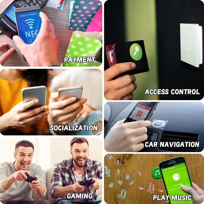 6 шт./компл., наклейка NFC-тег, программируемая перезаписываемая RFID-метка 13,56 МГц, RFID-метки Ntag 213, чип NFC для мобильного телефона Samsung, NFC-оплата