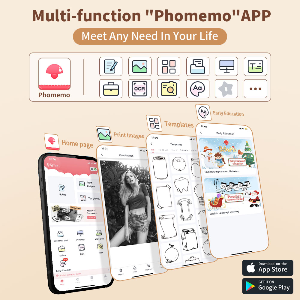 Phomemo T02 Mini impresora portátil, impresora térmica de pegatinas, inalámbrica, sin tinta, de bolsillo, impresora de etiquetas autoadhesiva